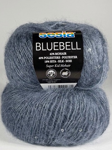 Sesia Bluebell Mohairgarn mit Pailletten Blaugrau 1364